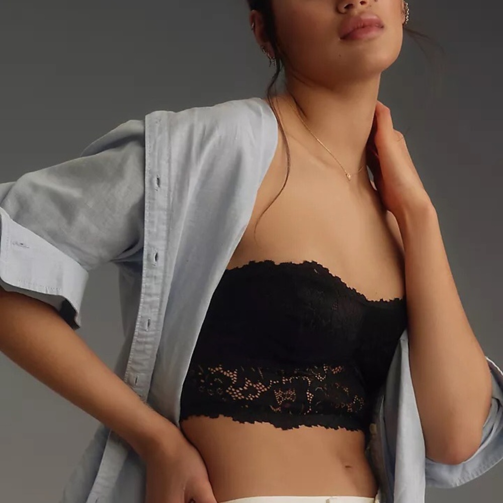 Anthropologie Lace Bandeau - Size X-Small - Black - NWT